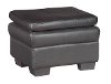 Black Leather Ottoman