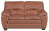 66 Chestnut Leather Loveseat