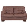 69 Walnut Leather Loveseat