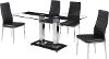 5PC:US2448DINING Chrome & Black 5-Piece Dining Set