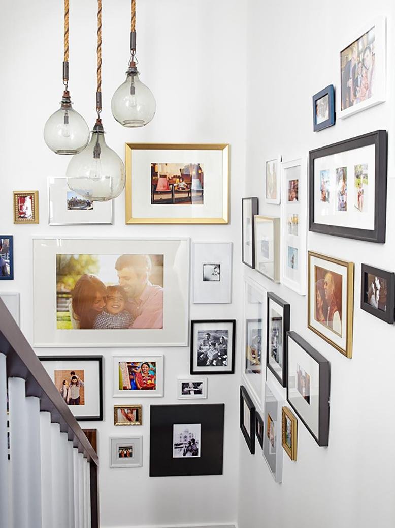 stairway gallery wall