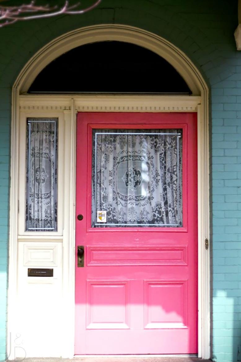 pink front door