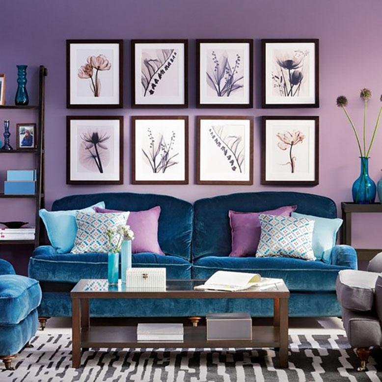 blue, blue-violet, violet room