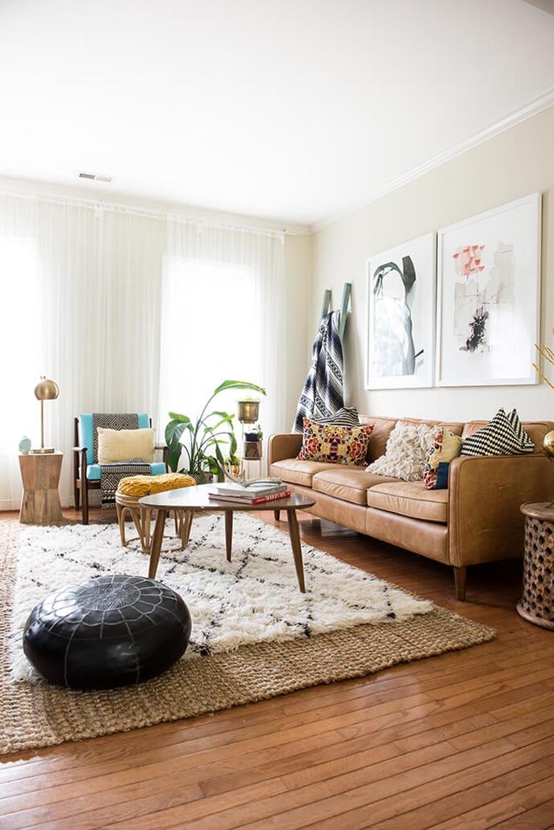 living room with rug