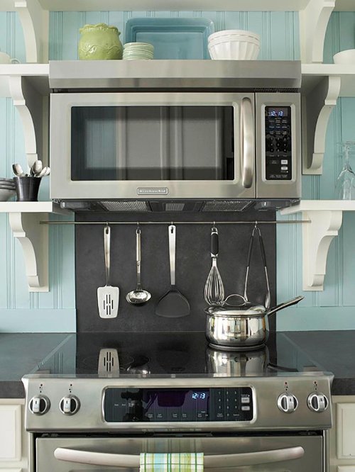 Install an over-the-range microwave oven