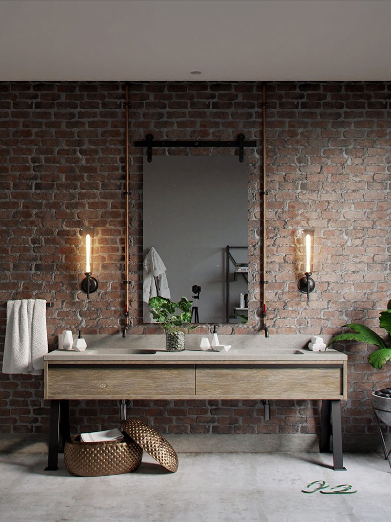 industrial bathroom