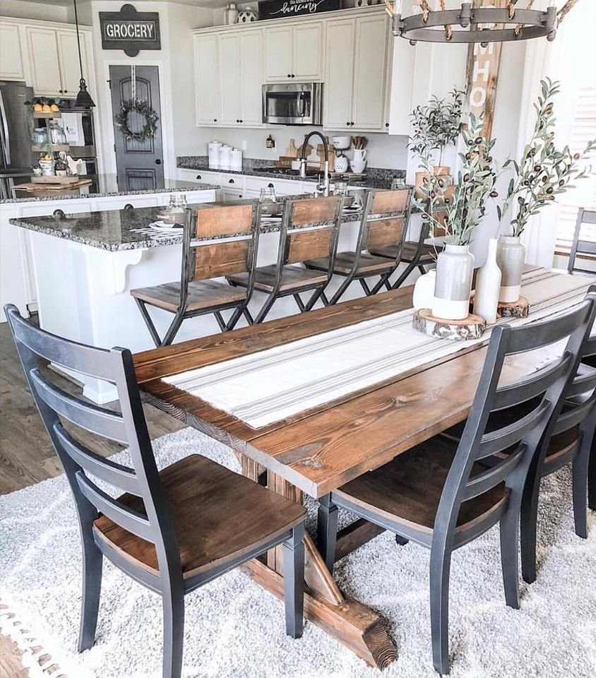 Farmhouse bar stools and decor