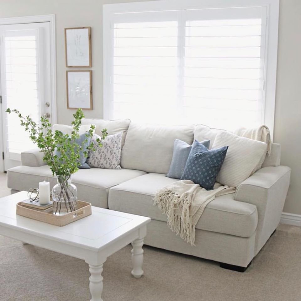 Neutral farmhouse living room