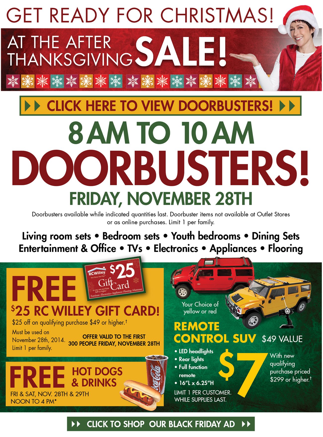 Black Friday Doorbusters! RC Willey Furniture Store