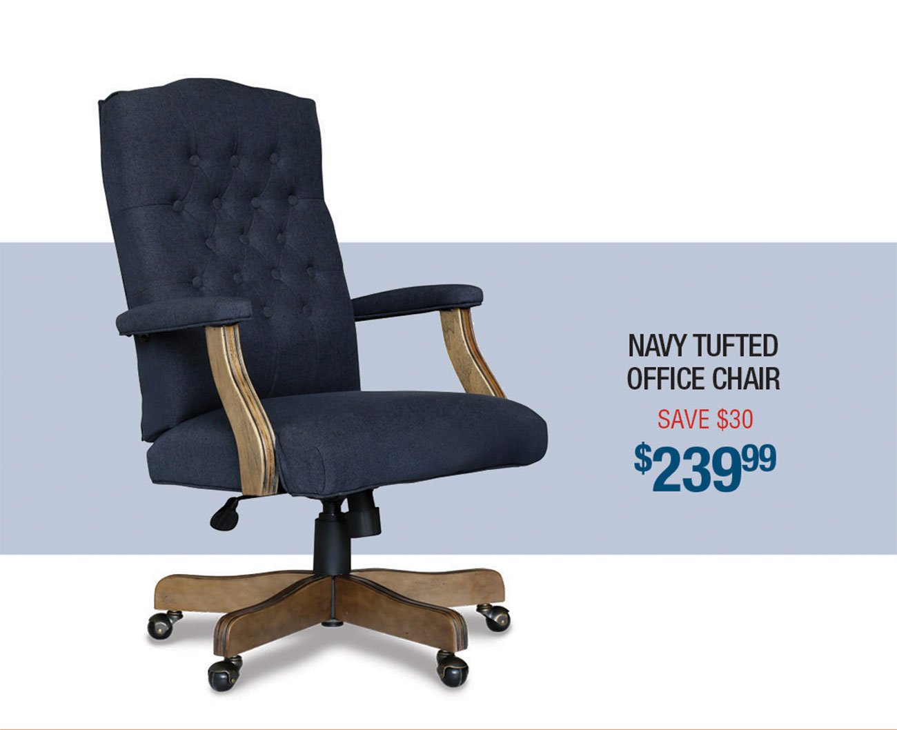 Navy Tufted Office Chair Executive Tufted Series Rc Willey Furniture Store