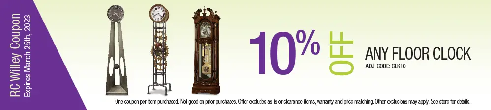 Save 10% on floor clocks
