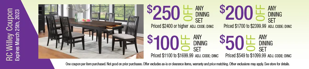 Save up to $250 on dining sets