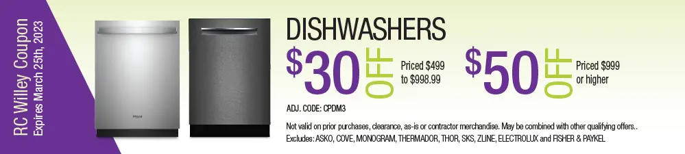 Save up to $50 on dishwashers