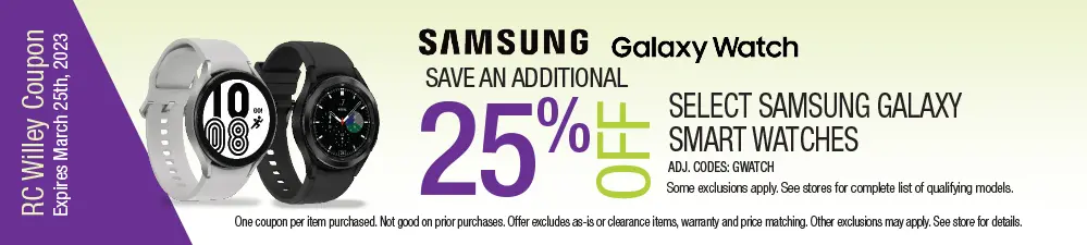 Save 25% on select Samsung Galaxy smart watches