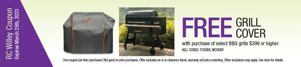 FREE grill cover with purchase of select grills $399 or heigher