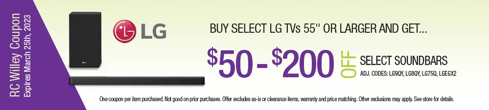 Save up to $200 on select LG soundbars with select TV purchase