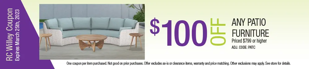 Save up to $100 on patio furniture