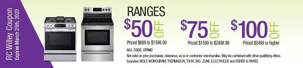 Save up to $100 on ranges