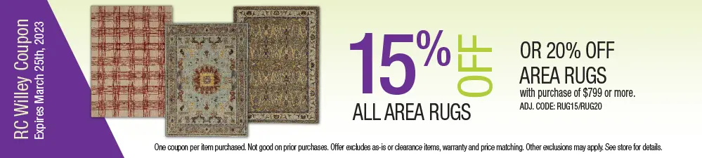 Save 15% on area rugs
