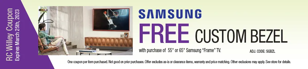 Free custom bezel with purchase of select Samsung Frame TVs
