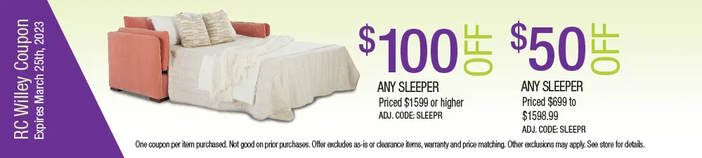 Save up to $100 on sleeper sofas