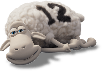 content sheep lying down