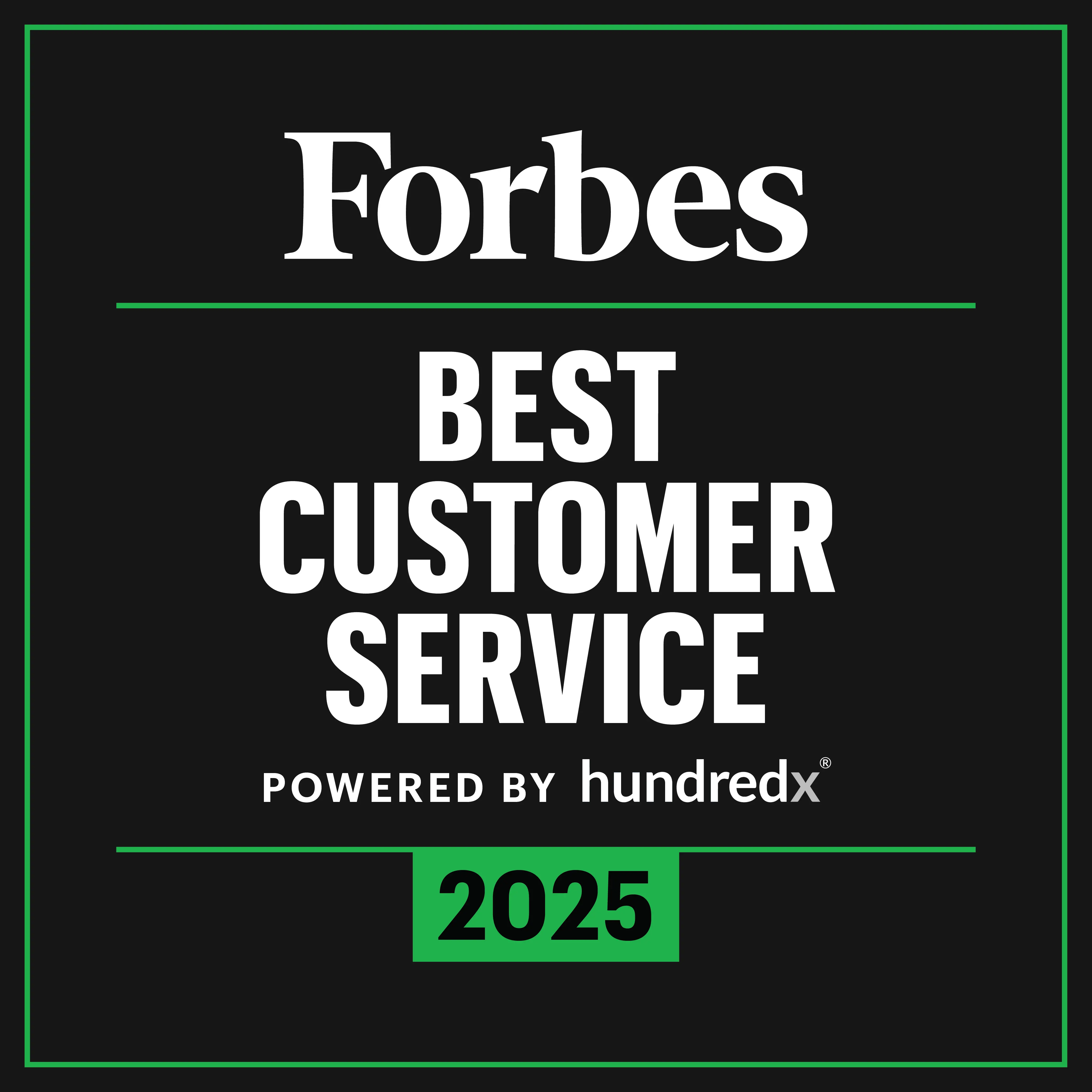 Forbes 2025 Best Customer Service badge