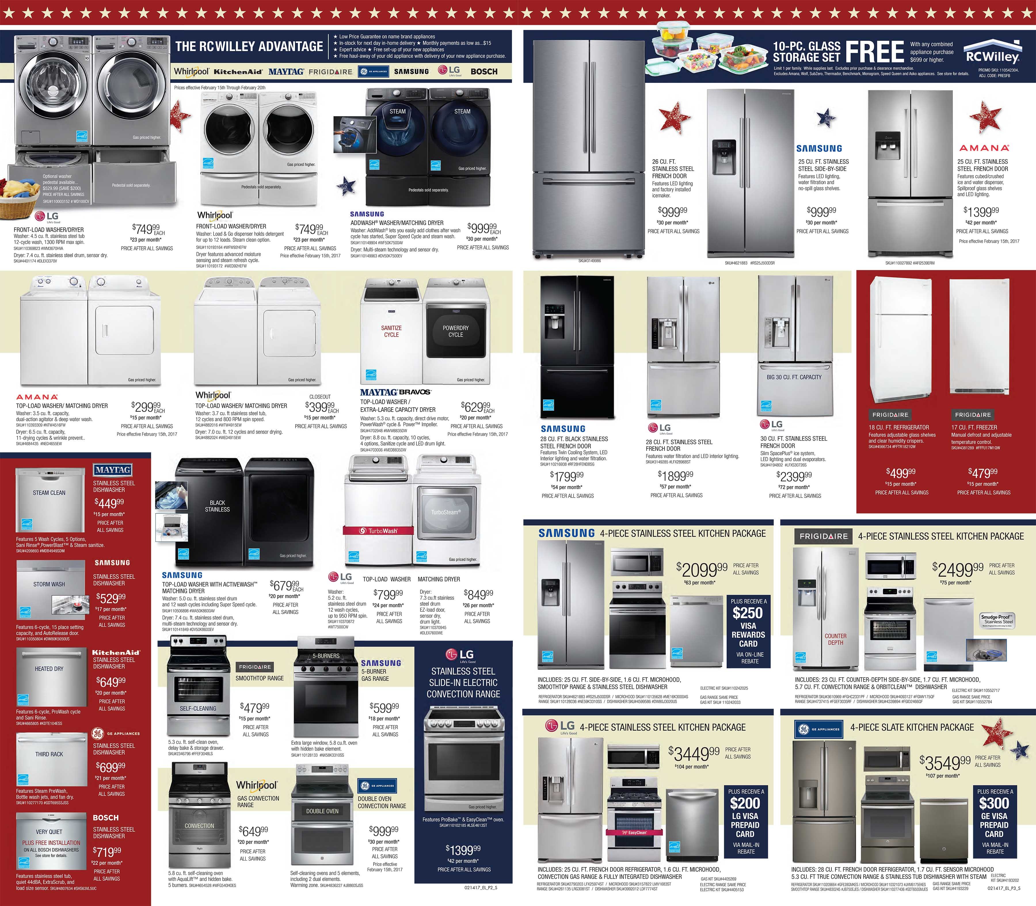 Presidents' Day Appliances & Electronics Sale! RC Willey Furniture Store