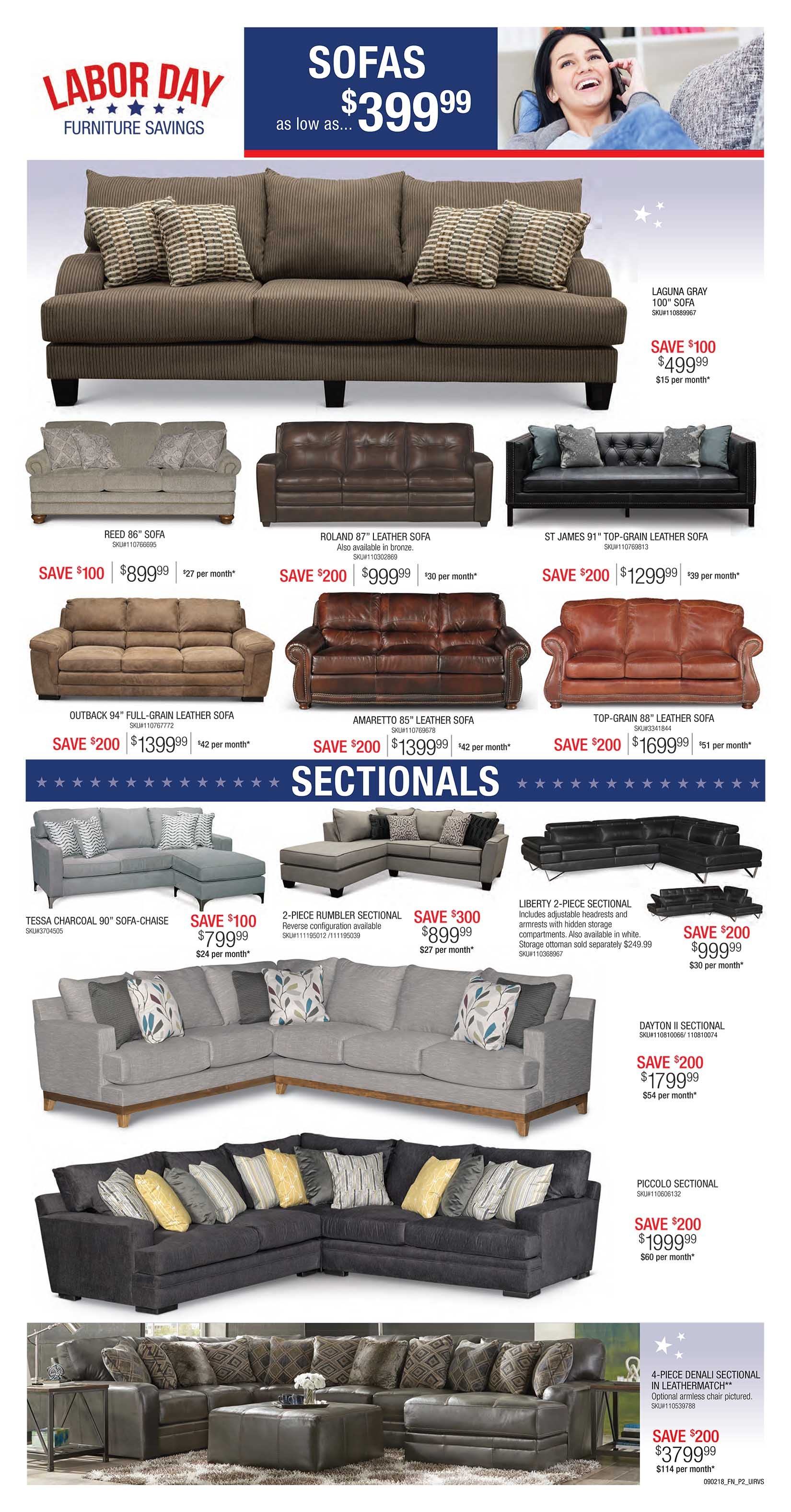 Labor Day Home Furnishings Sale and DOORBUSTERS! RC Willey