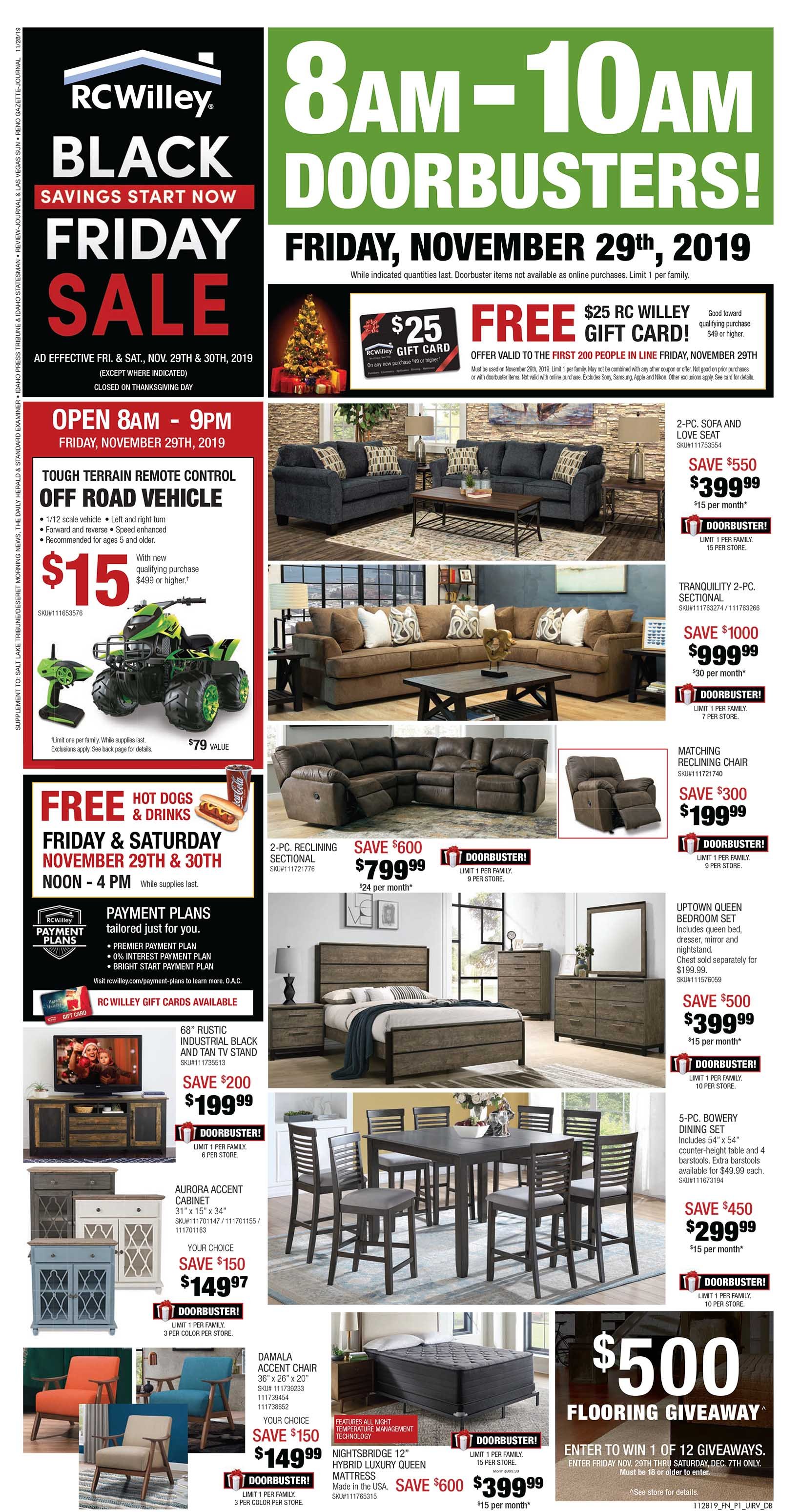RC Willey's Black Friday Furniture Sale is Finally Here! Plus DOORBUSTERS!!