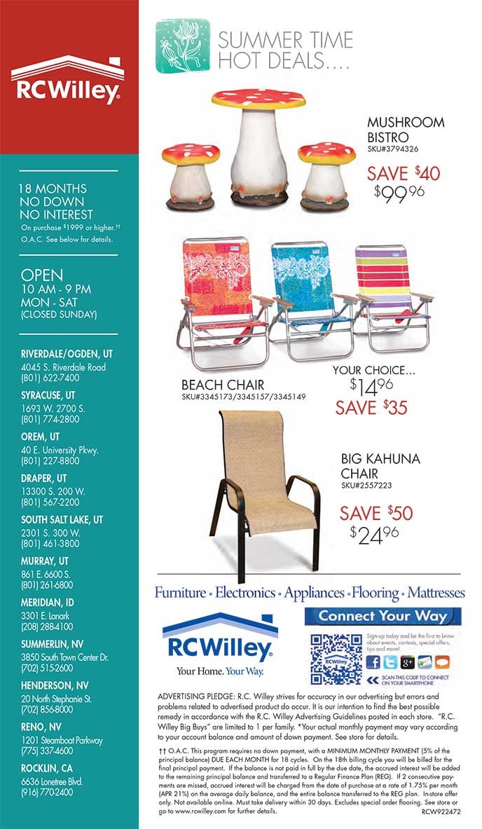 Outdoor Living Spring Patio Catalog RC Willey Furniture Store