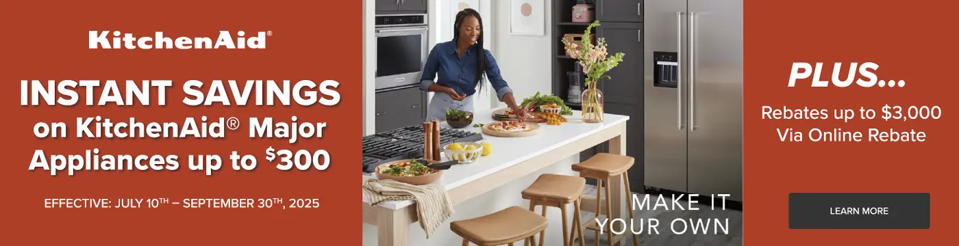 Instant Savings on KitchenAid Major Appliances up to $300.