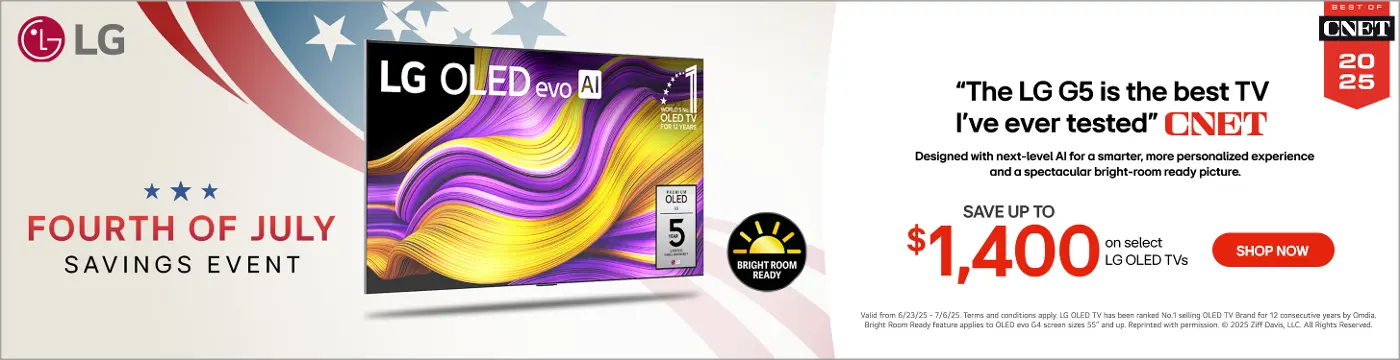 Save up tp $1400 on select LG OLED TVs