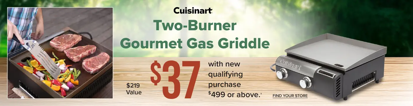 Two Burner Gourmet Gas Griddle $37 with new qualifying purchase