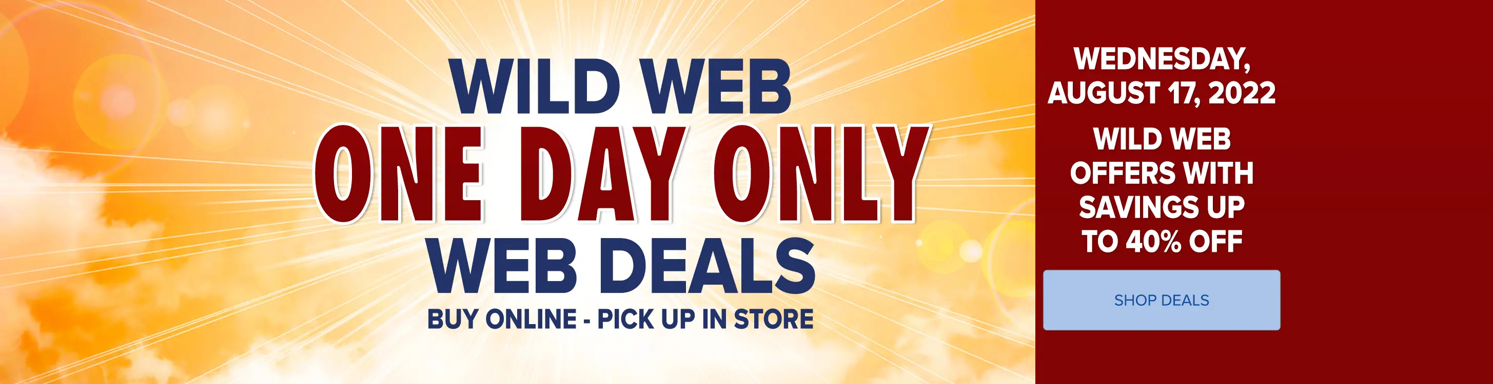 One Day Only! Wild Web Offers with Savings up to 40% Off!