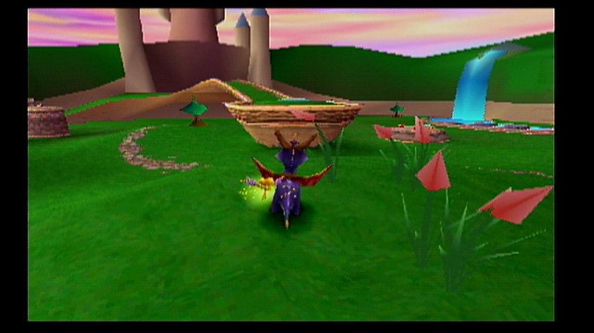 A screenshot of the old Spyro graphics