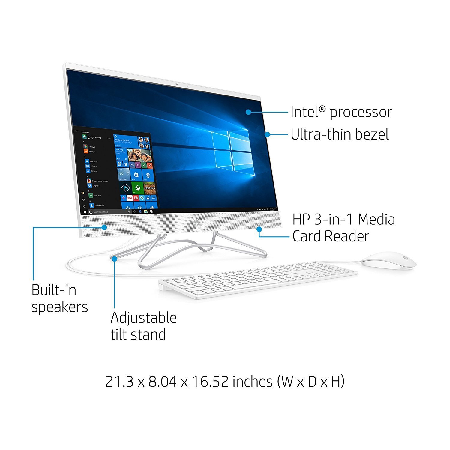 Features of the HP desktop computer
