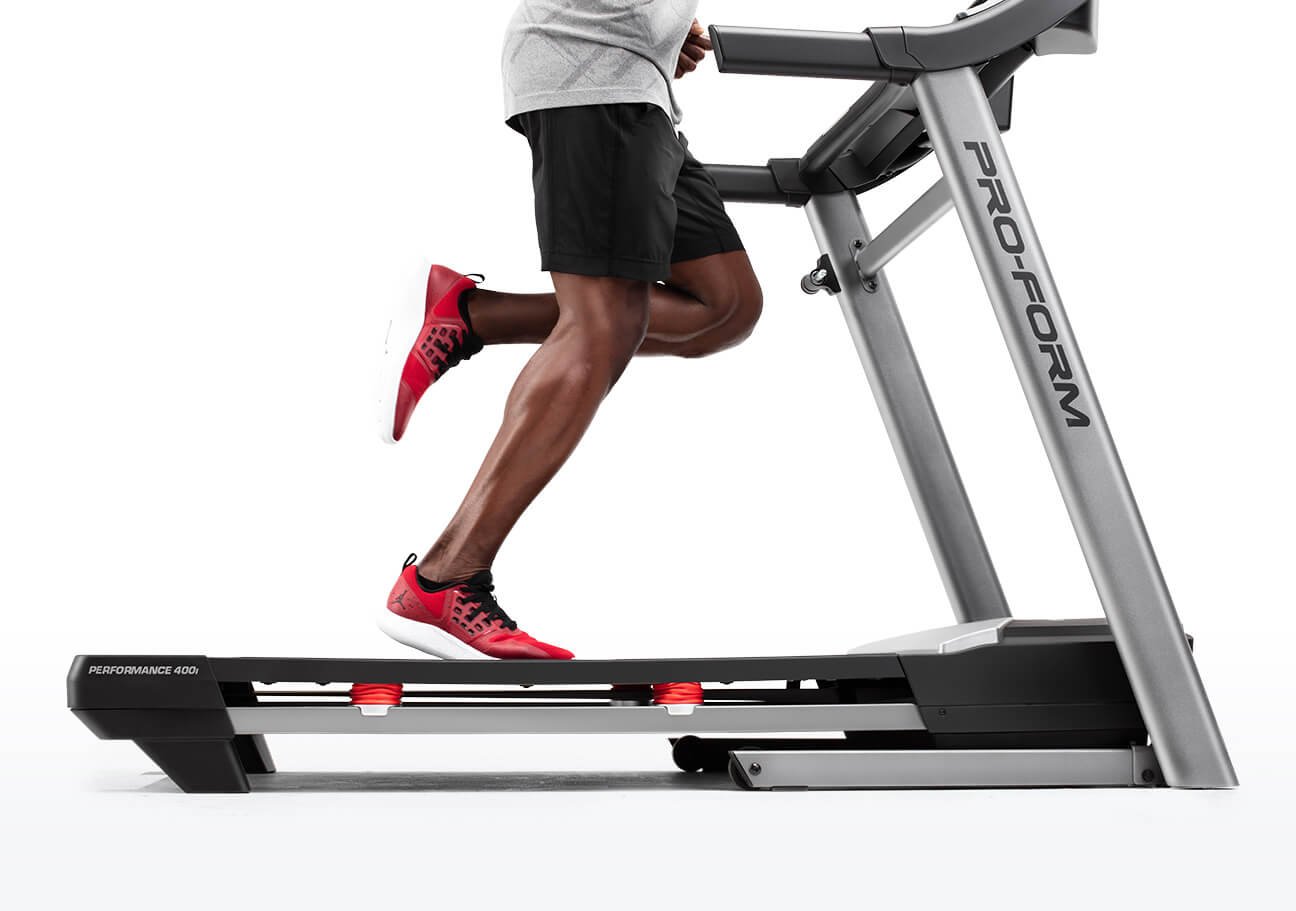 man running on treadmill