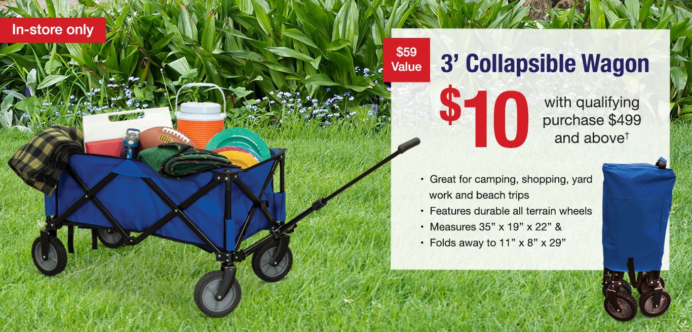 $10 collapsible wagon in stores until June 4th