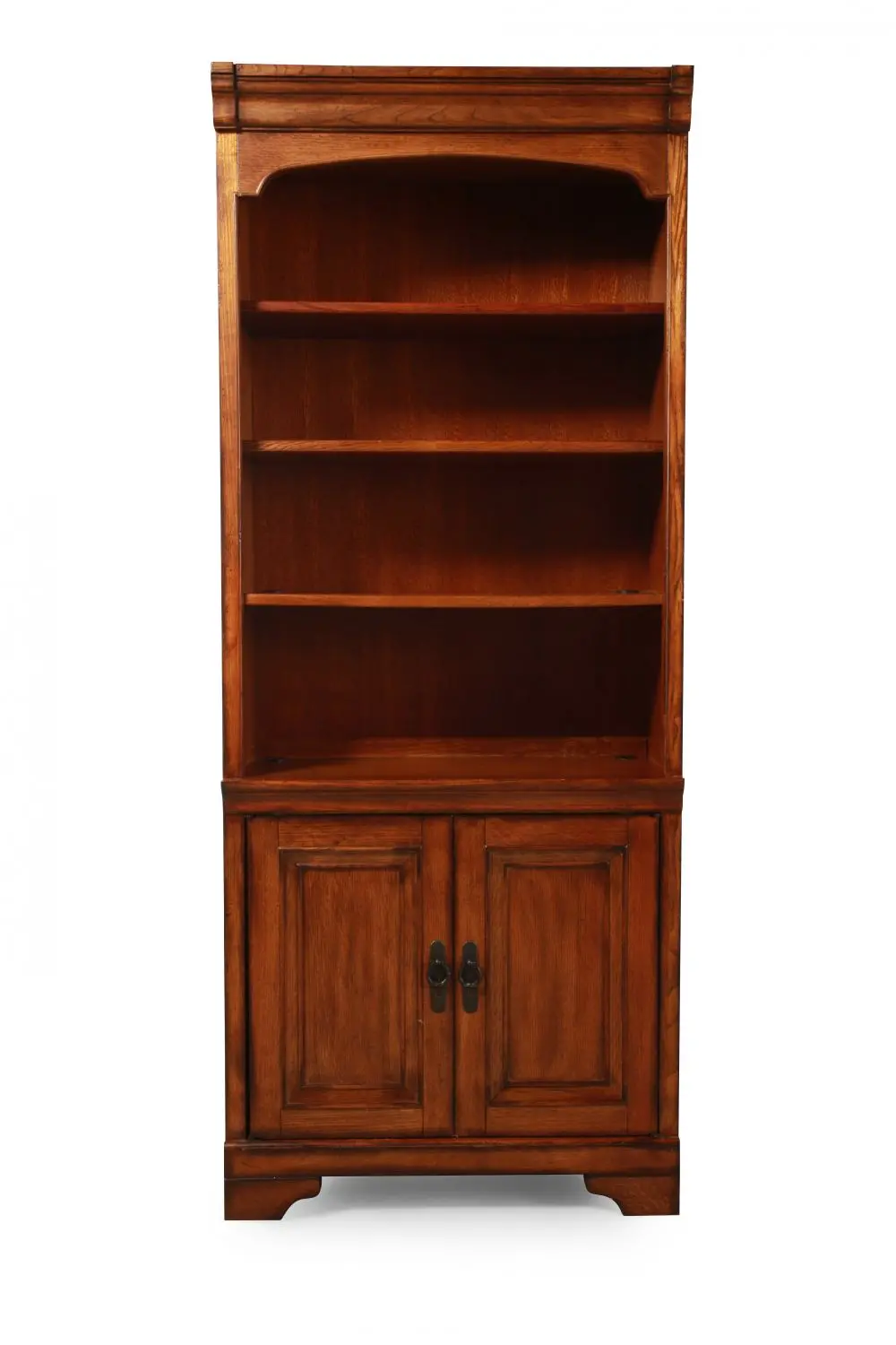32 Inch Rustic Oak Bookcase with Doors - Centennial Collection-1