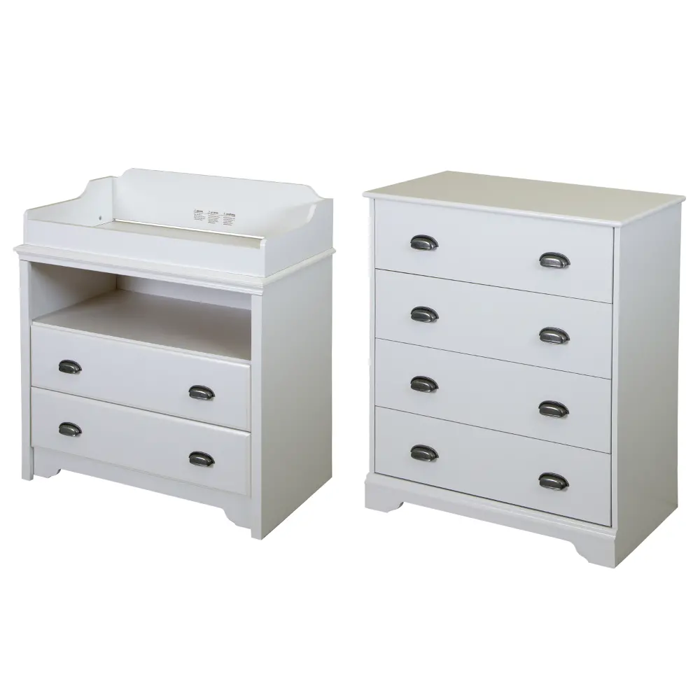 9023A2 White Changing Table and 4-Drawer Chest - Fundy Tide -1