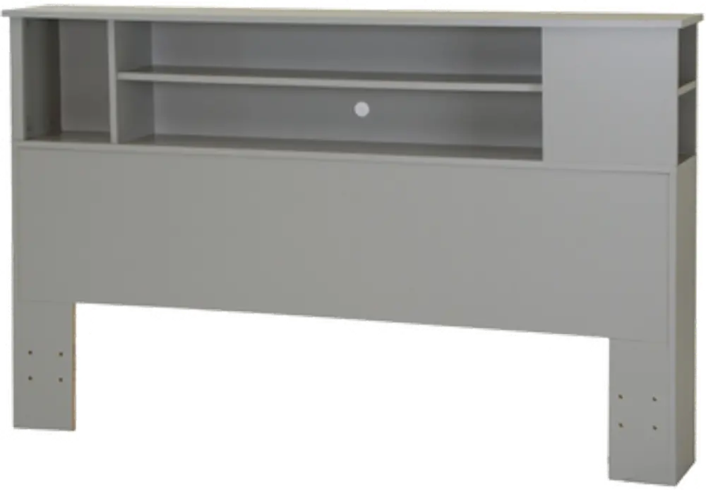 9021092 Soft Gray Full/Queen Bookcase Headboard (54/60 Inch) - Vito-1