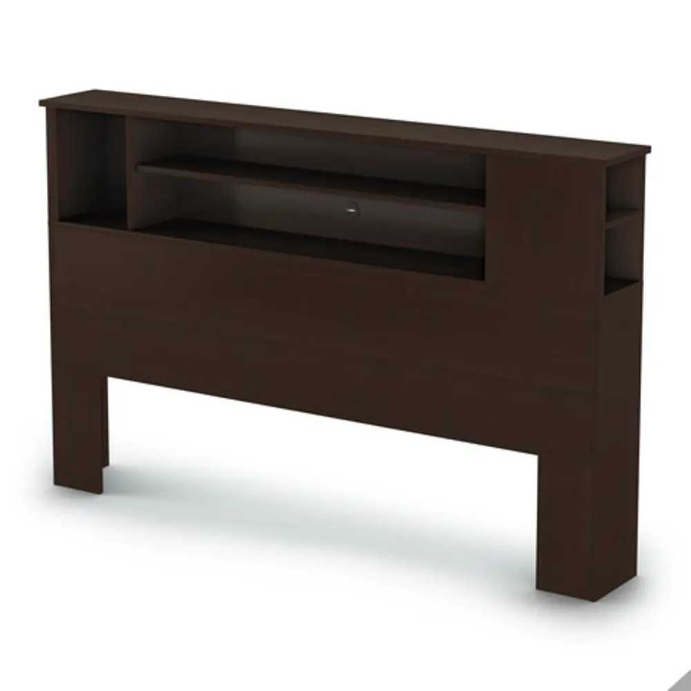 9006A1 Chocolate Full/Queen Bookcase Headboard (54/60 Inch) - Fusion -1