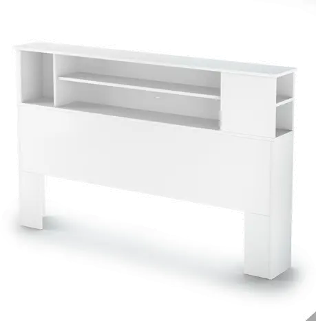 Fusion White Full/Queen Bookcase Headboard (54/60 Inch) - South Shore