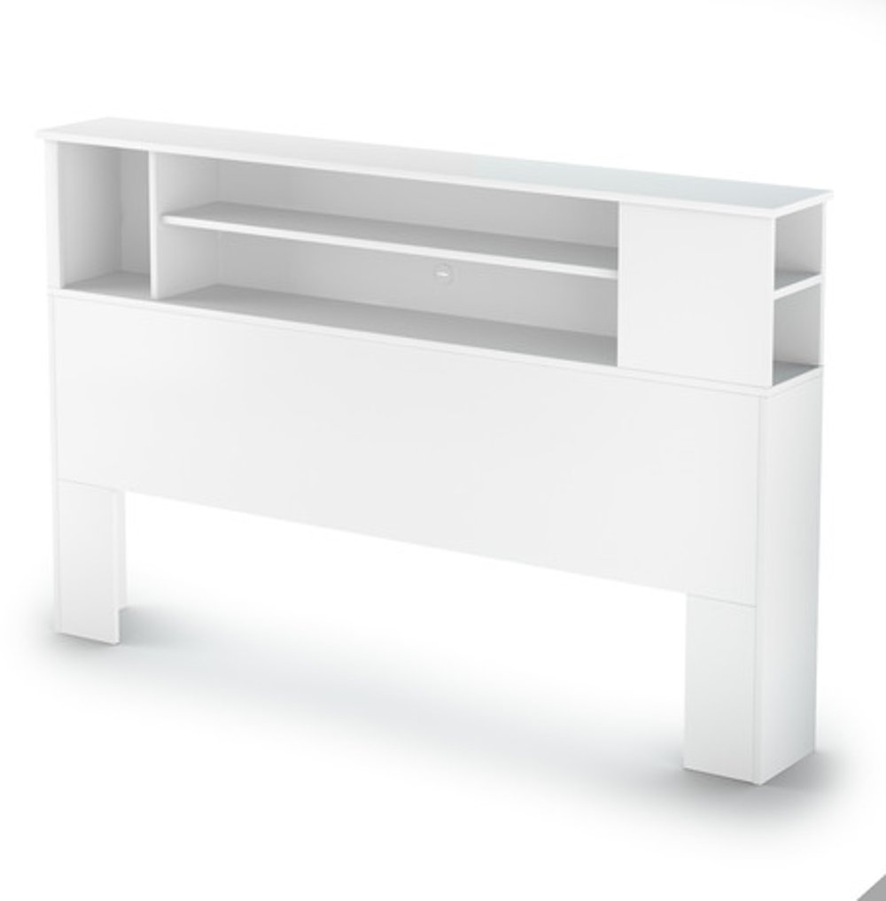 Fusion White Full/Queen Bookcase Headboard (54/60 Inch) - South Shore