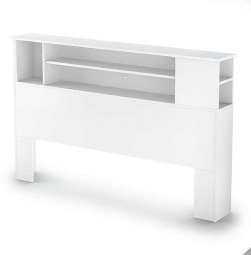 Fusion White Full Queen Bookcase, Queen Bookcase Headboard Only
