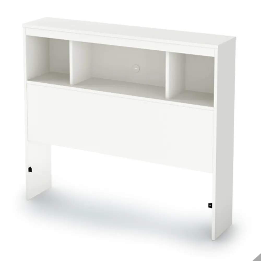 9002B1 White Twin Bookcase Headboard (39 Inch) - Karma -1