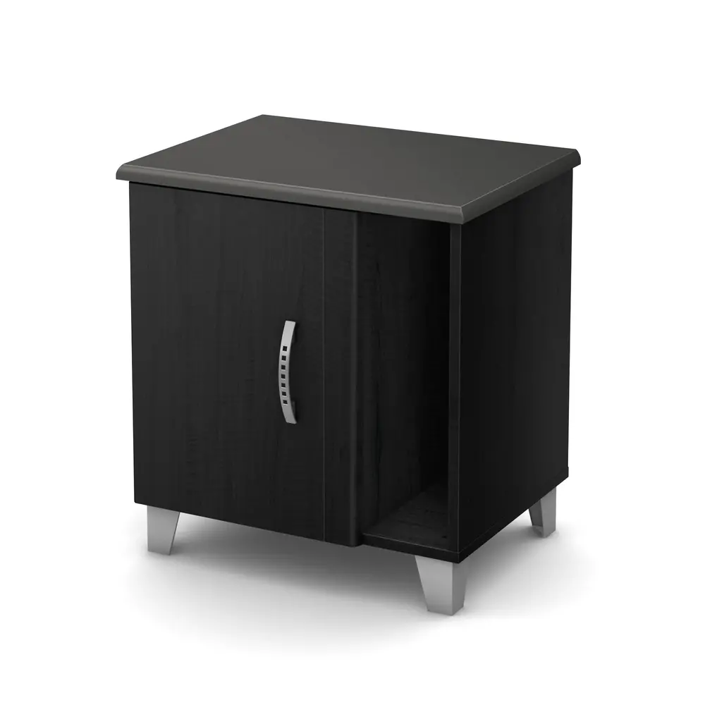 9005063 Black Nightstand with Storage - Lazer -1