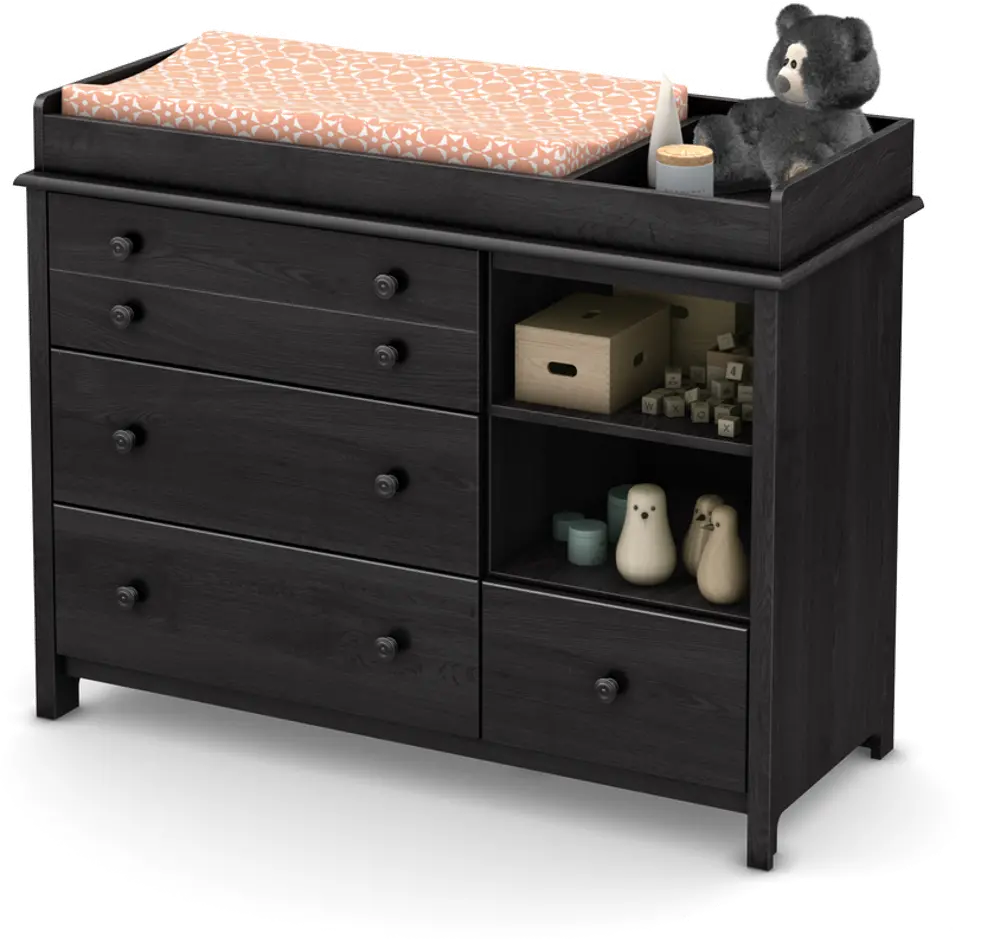 9072337 Little Smileys Gray Oak Changing Table with Removable Changing Station-1