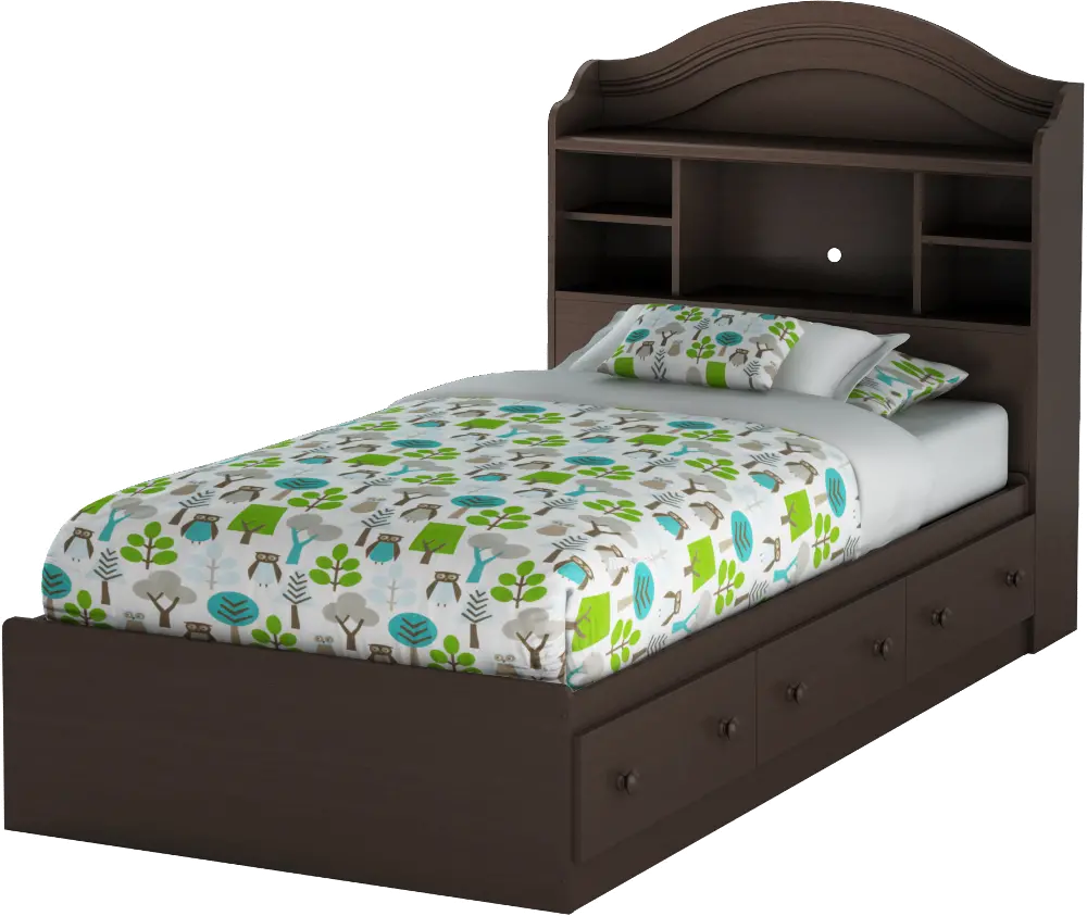 10048 Chocolate Twin Mates Bed - Summer Breeze -1